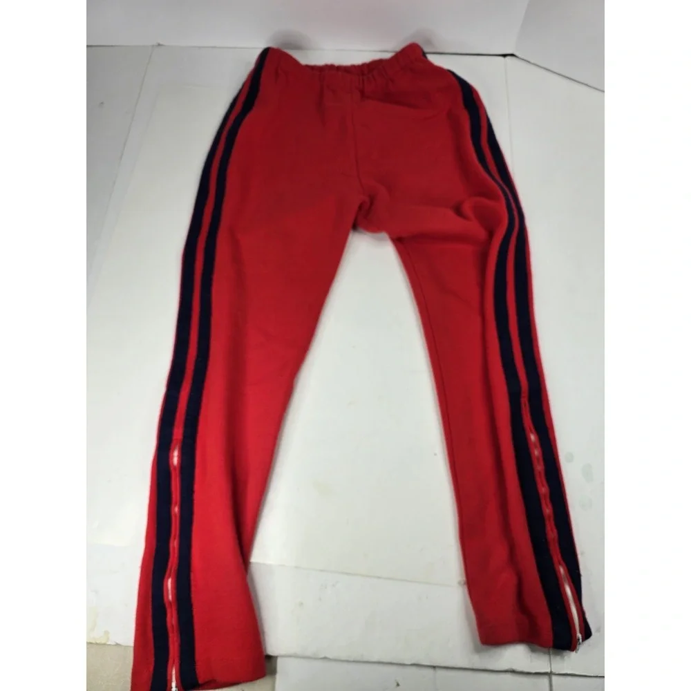 Vintage Track Pants Zip Legs Size 22X26 Red‎ 80s Basketball Track School College